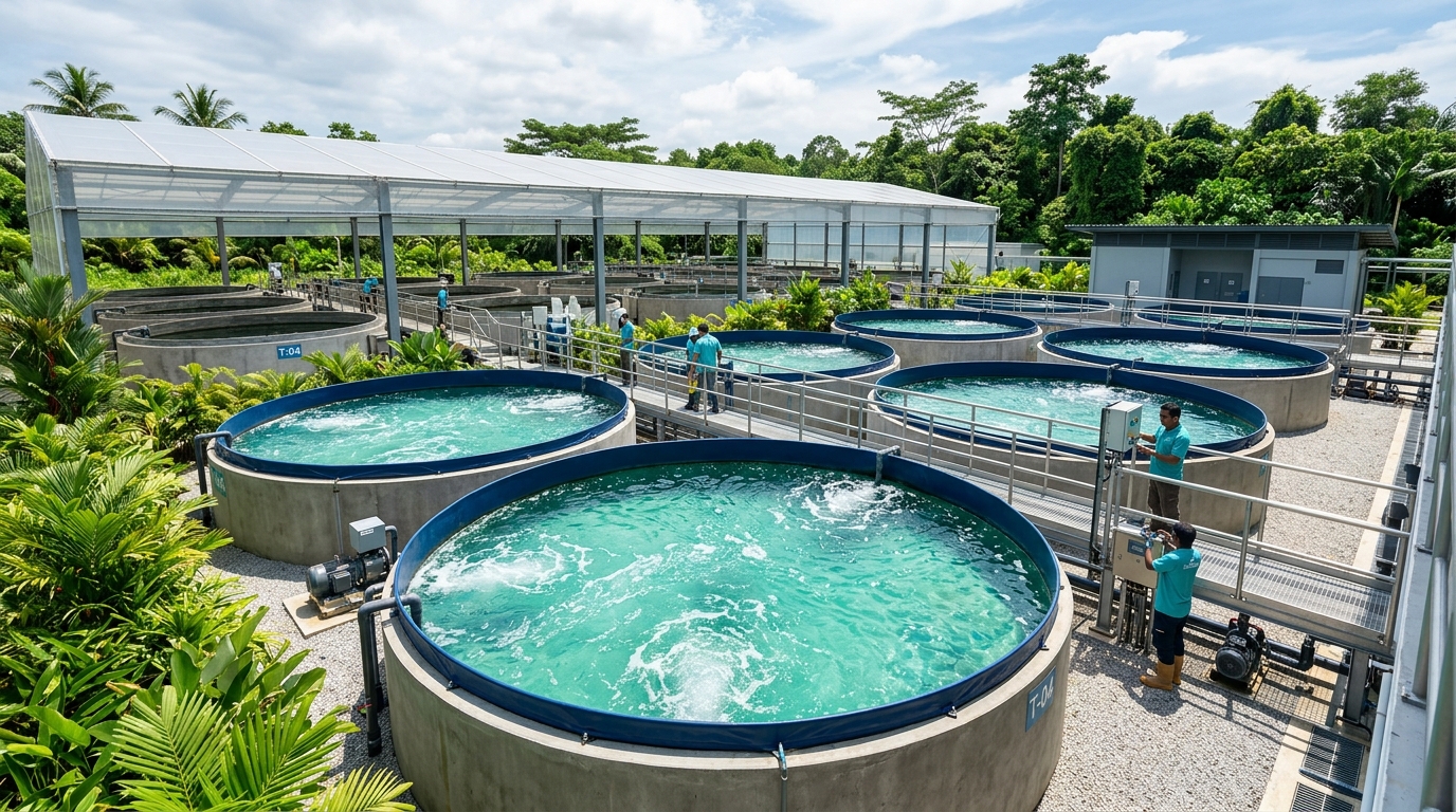 S k Biofloc Fish Farming Tanks Setup